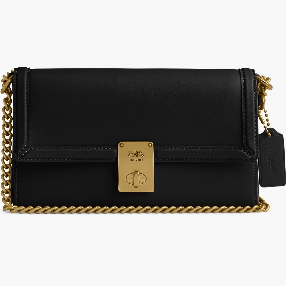 Coach Hutton black leather shoulder bag